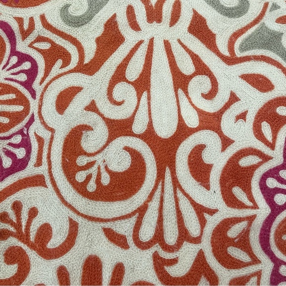 Pottery Barn Home Goods Wool Hand Embroidered Wall Piece Rug side table topper - Picture 11 of 16